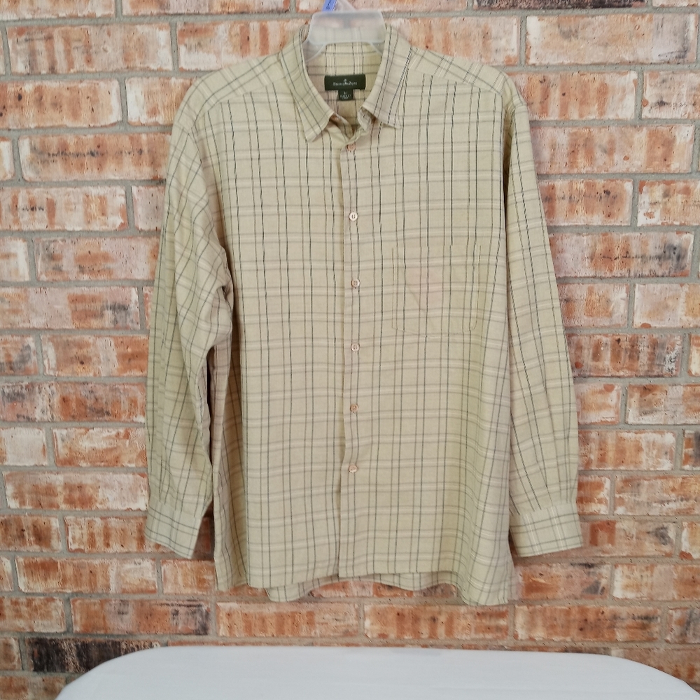 Ermenegildo Zegna Light Tan Checkered Button Down Shirt